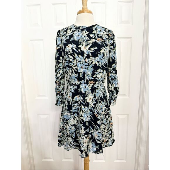 Reiss Dresses & Skirts - Reiss Multicolor Annie Floral Long Sleeve Fit & Flare Mini A-Line Dress Size 8
